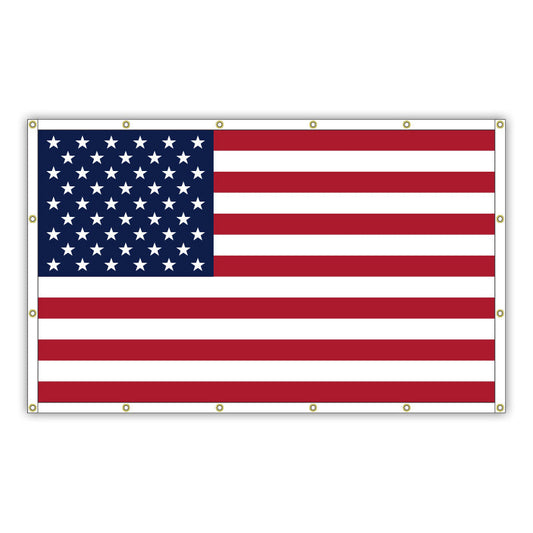 12' x 18' wall mount American flag - Fully Framed Header