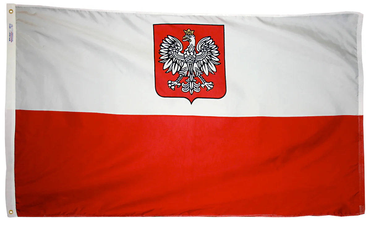 Poland Nylon Flag with Eagle