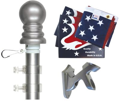 American Flag and Flagpole Set 