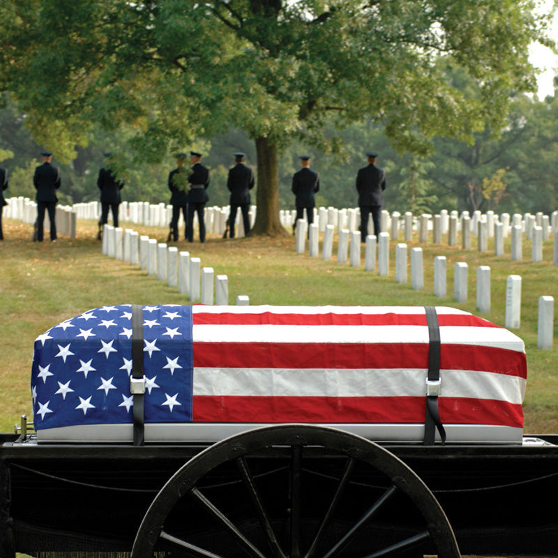 American casket burial flag