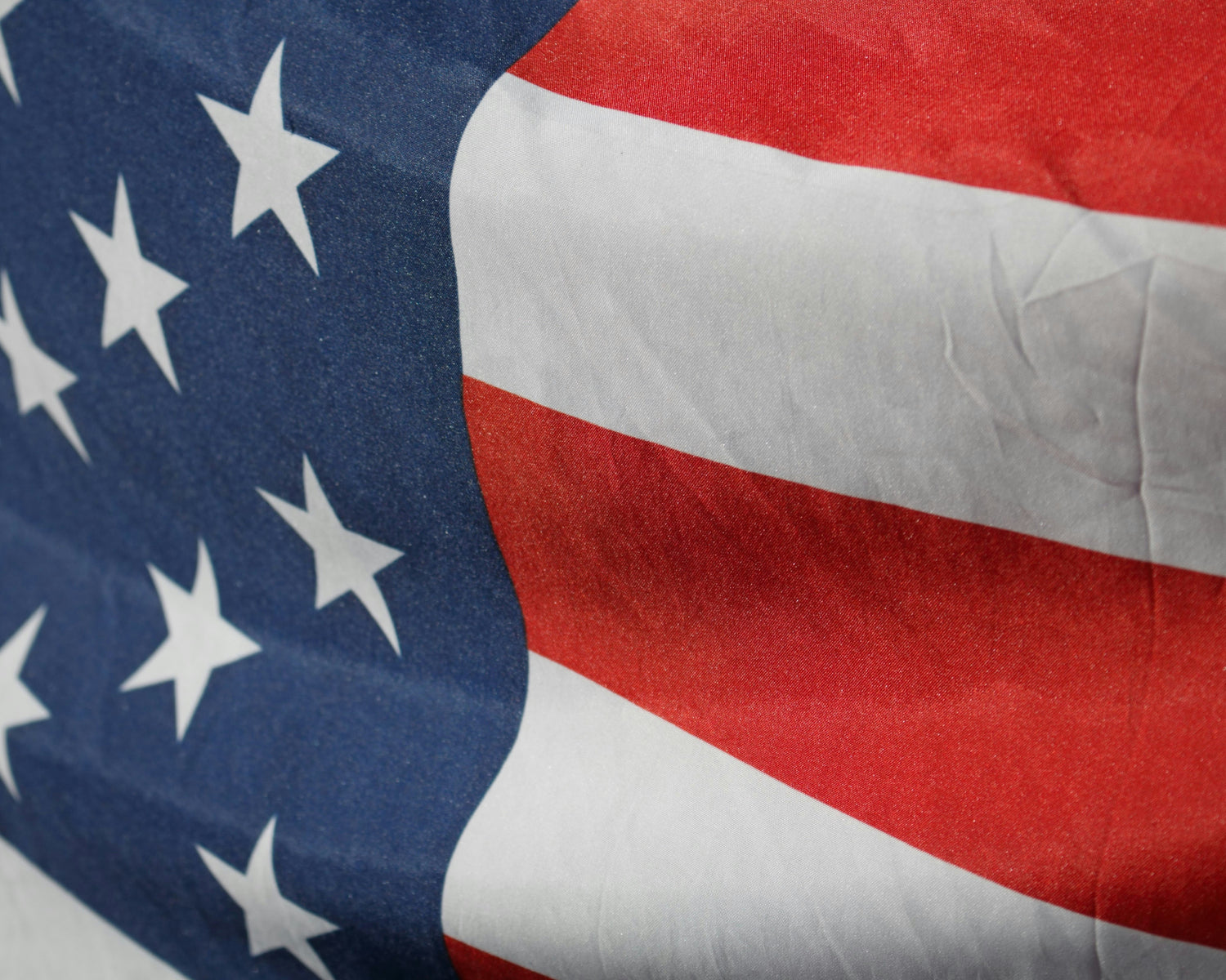 A close up photo of an American flag.