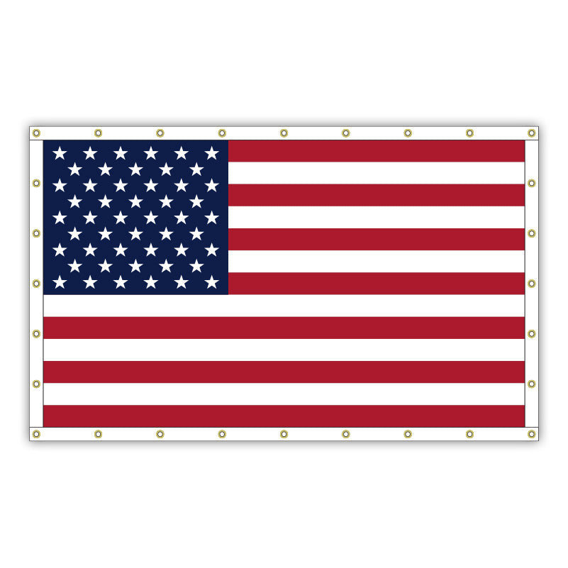 30' x 50' wall mount American flag - Fully Framed Header