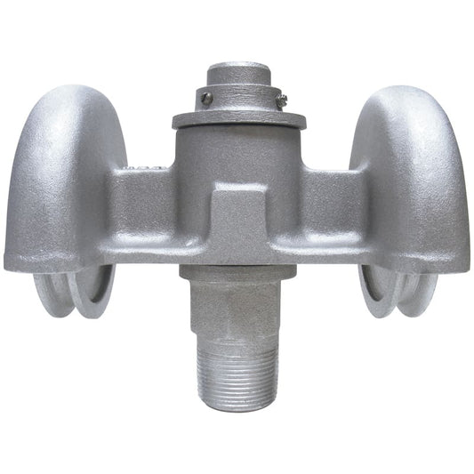 Eder HDT-2 Heavy-Duty Flagpole Truck - Threaded, Revolving, Double Pulley - Silver